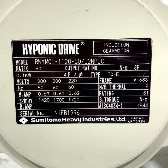 住友重機械工業 ハイポニック減速機 RNYM01-1120-50/J2NPLC