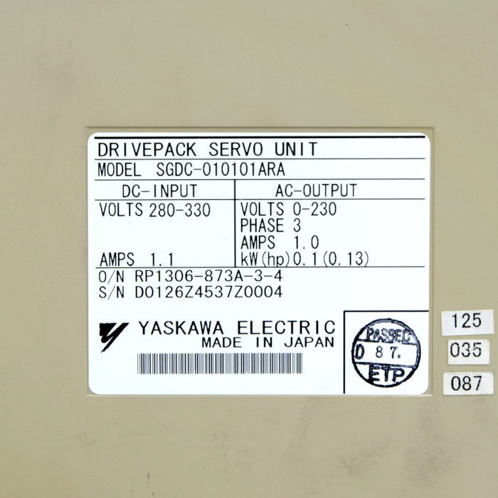安川エンジニアリング サーボユニット SGDC-010101ARA
