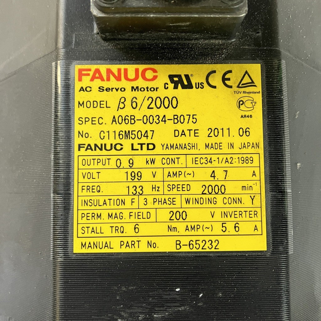 FANUC サーボモータ A06B-0034-B075