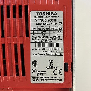 東芝 インバータ nc3シリーズ VFNC3-2001P