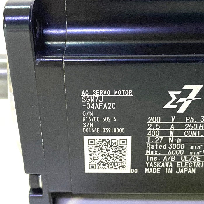 YASUKAWA 回転型サーボモータ SGM7J-04AFA2C