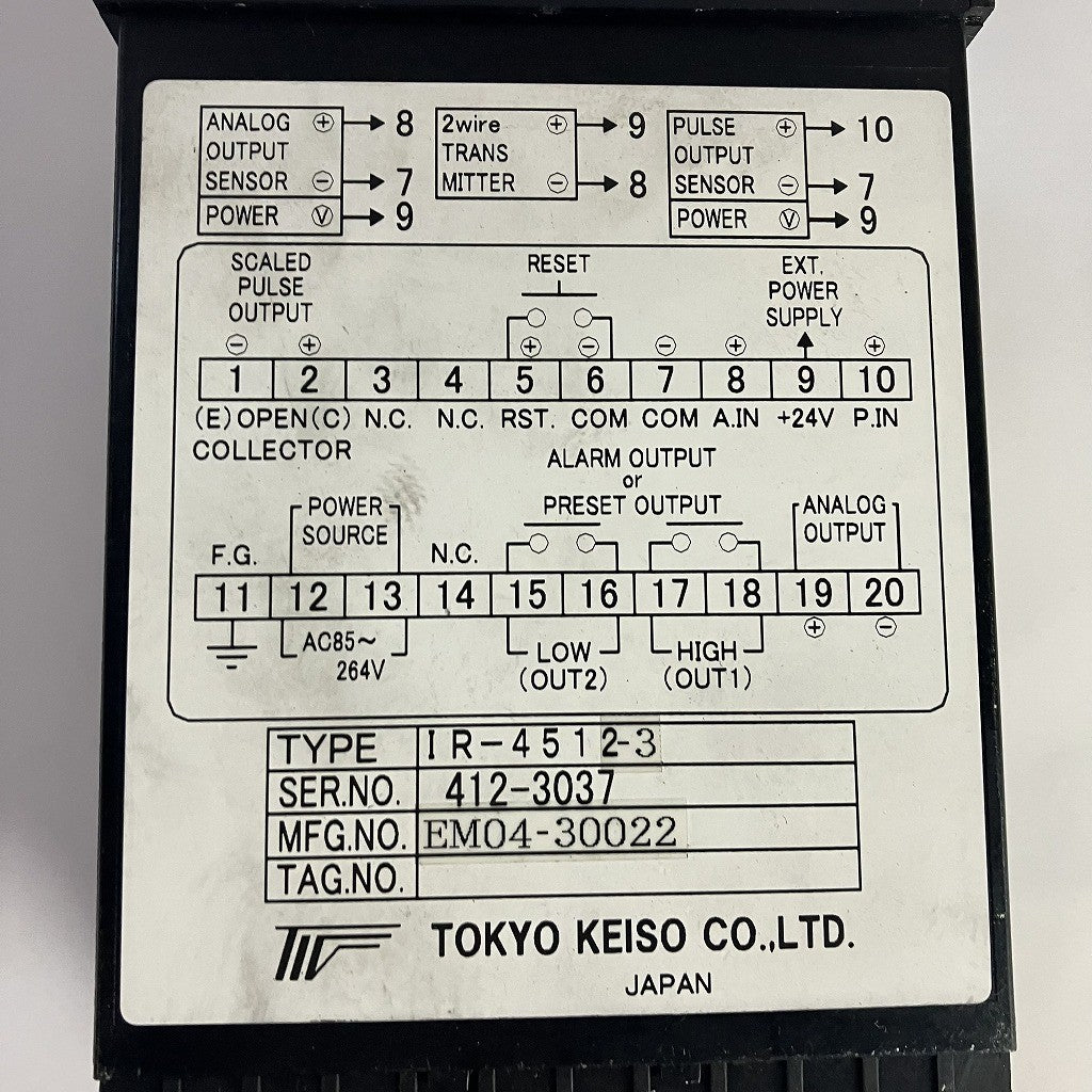 東京計装 流量計 IR-4512-3