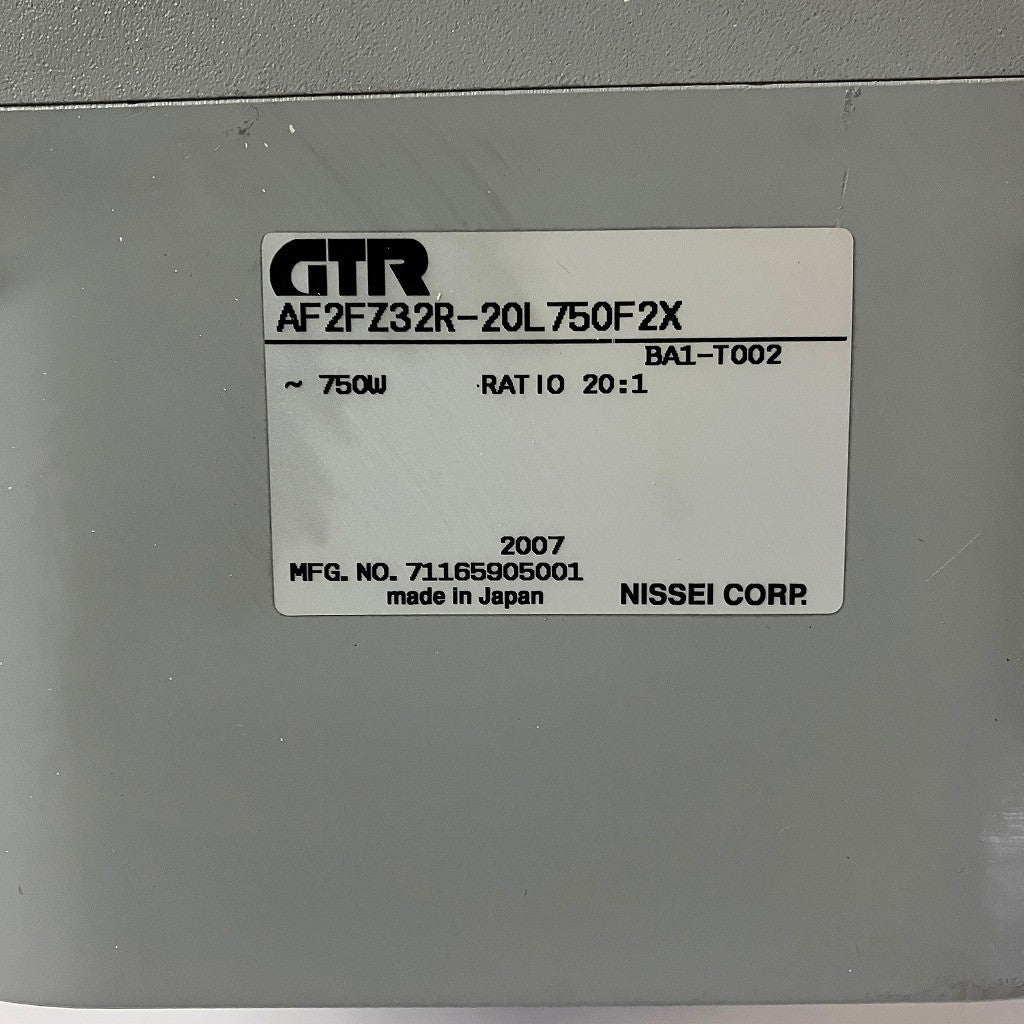 GTR タレット減速機 AF2FZ32R-20L750F2X