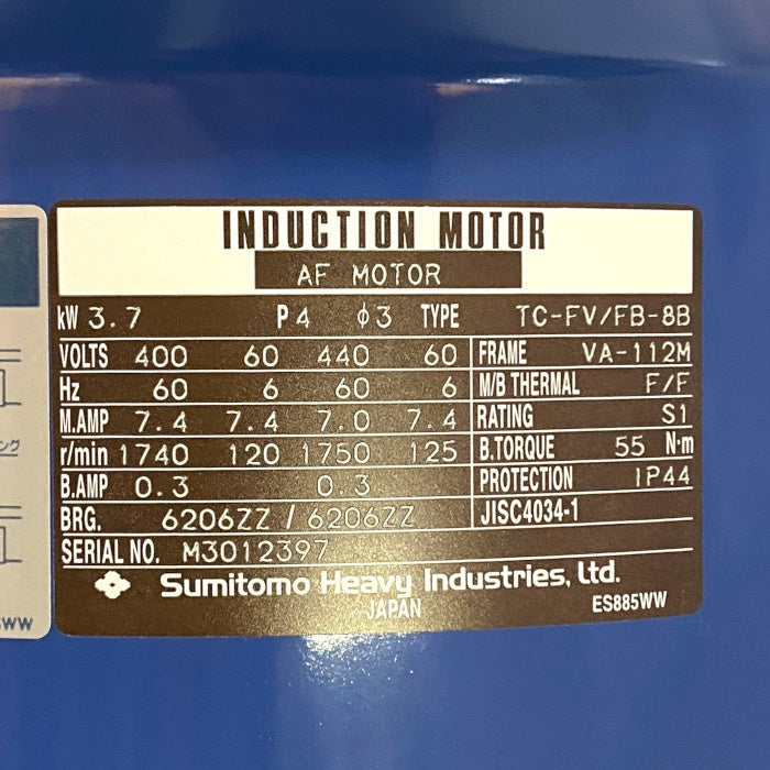 住友重機械工業 ホイスト用走行モーター400V CHH5-614H-AV-B-35