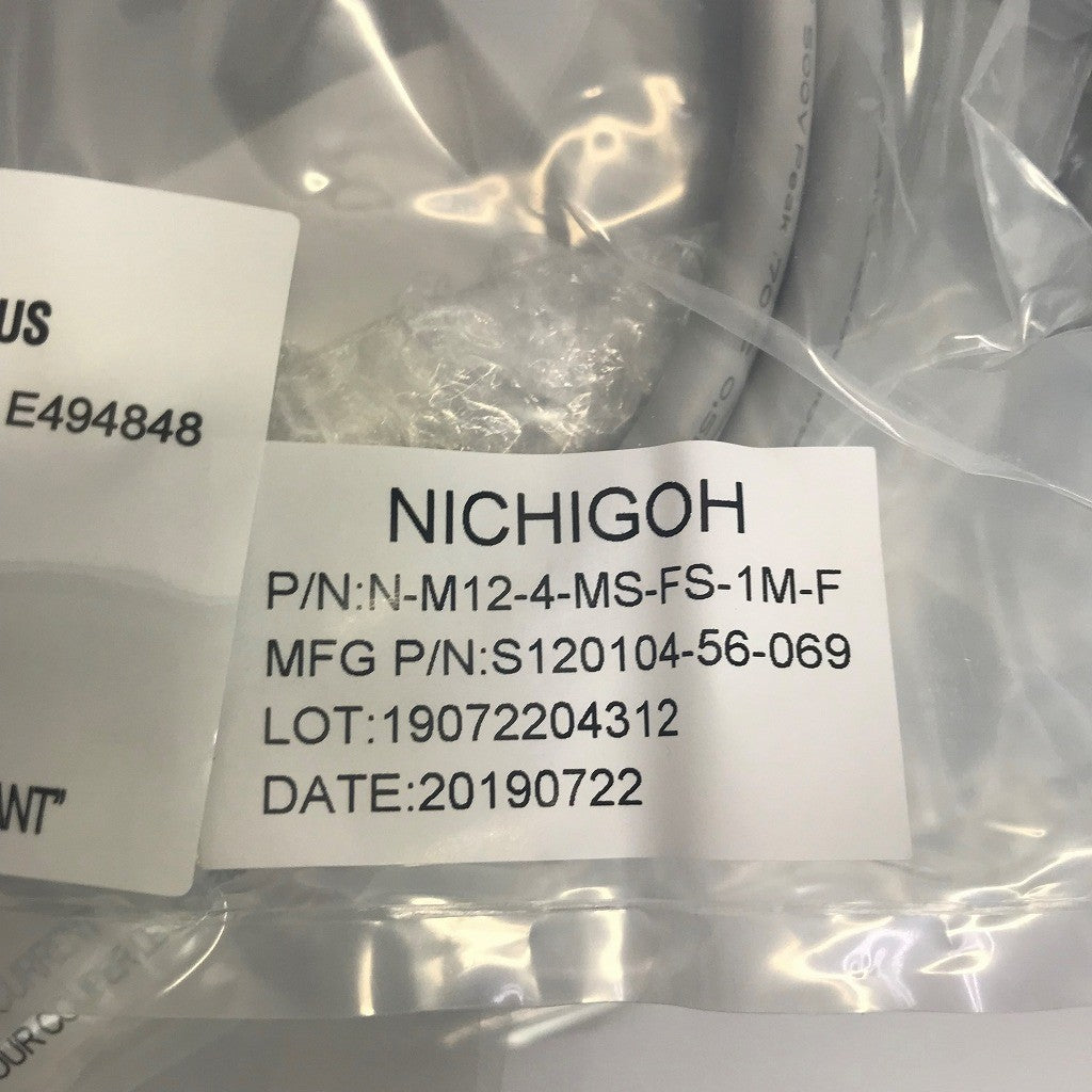 NICHIGO 日合通信電線株式会社 M12 防水コネクタケーブル N-M12-4-MS-FS-1M-F 24本セット