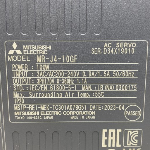 三菱電機 サーボアンプ MR-J4-10GF