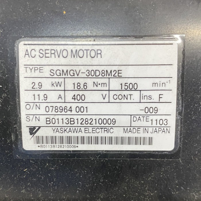 安川電機 ACサーボモーター SGMGV-30D8M2E