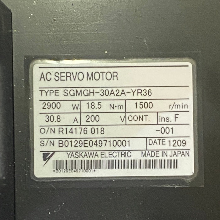 安川電機 S軸サーボモーター SGMGH-30A2A-YR36
