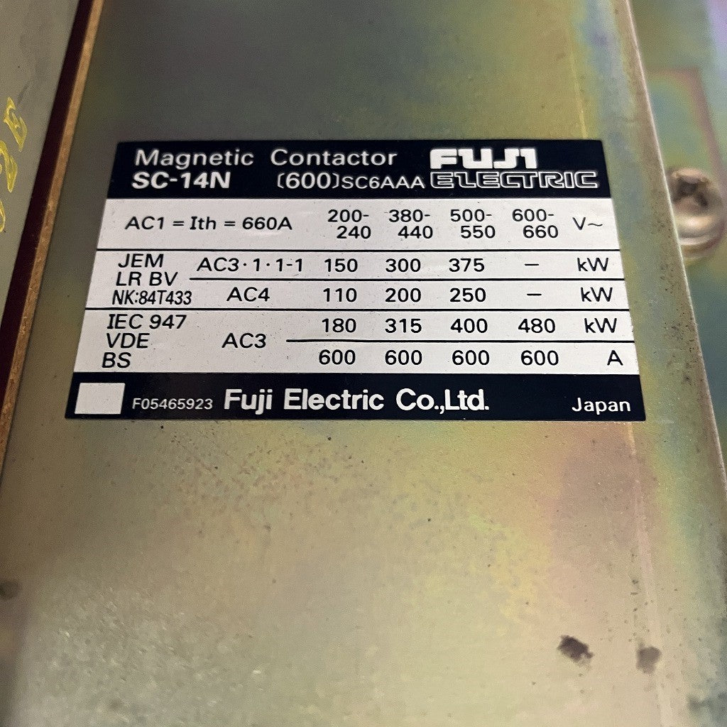 富士電機 電磁接触器 SC-14N SC6AAA