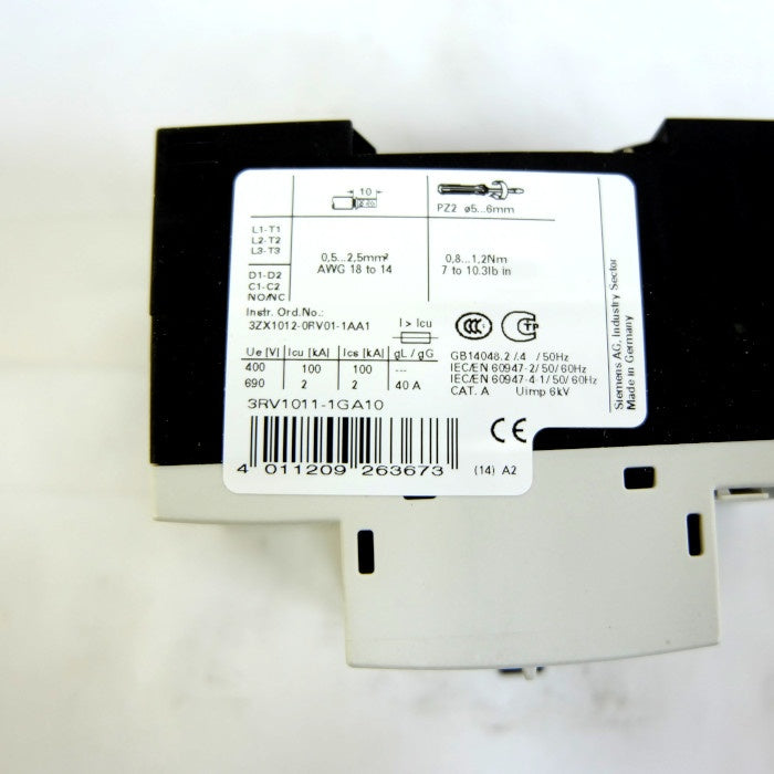 シーメンス モーターブレーカー 3RV1011-1GA10(S00 4.50~6.30A)