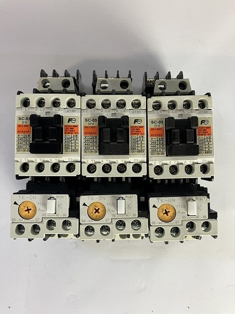 富士電機 電磁接触器 SC-03(コイル電圧100V)とサーマルリレー TK-0N 3個セット