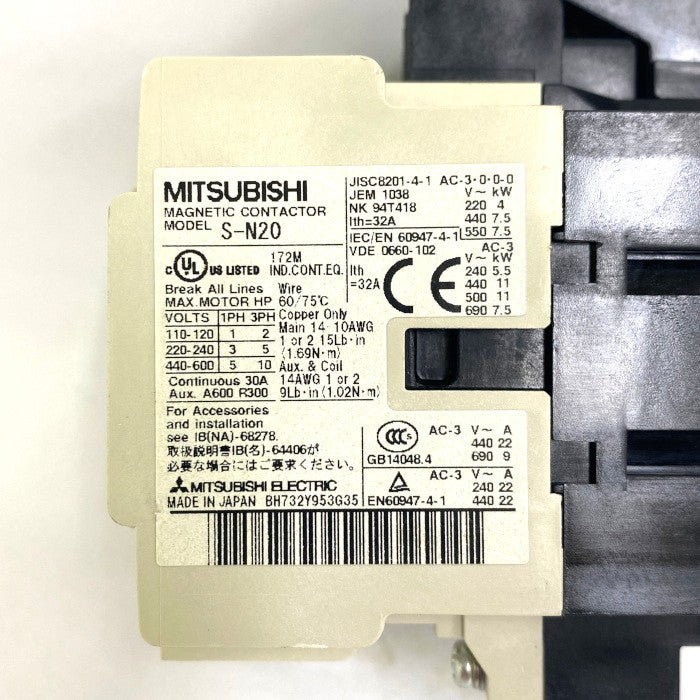 三菱電機 電磁接触器 S-N20