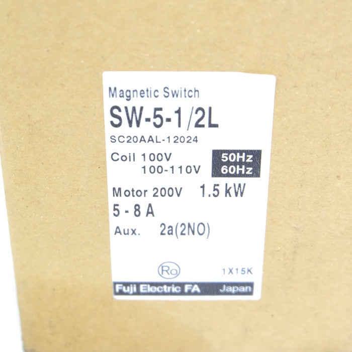 富士電機 電磁開閉器 SW-5-1/2L/ 2A AC200V 1.5KW コイルAC100V