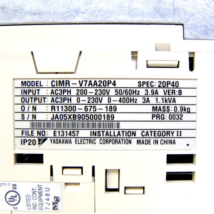 安川電機 インバーター VER:b CIMR-V7AA20P4