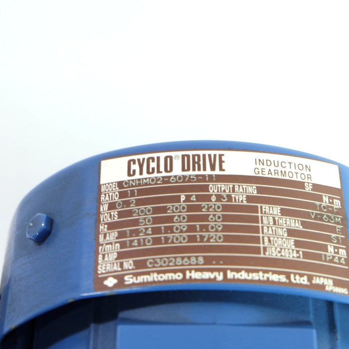 住友重機械工業 サイクロ減速機 CNHM02-6075-11 0.2KW 200V