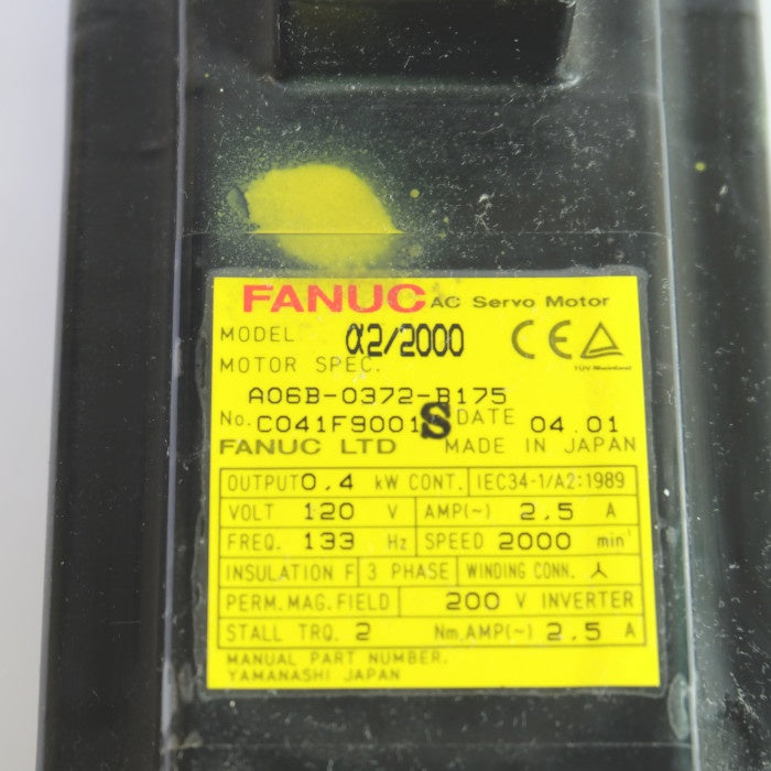 FANUC ACサーボモーター A06B-0372-B175