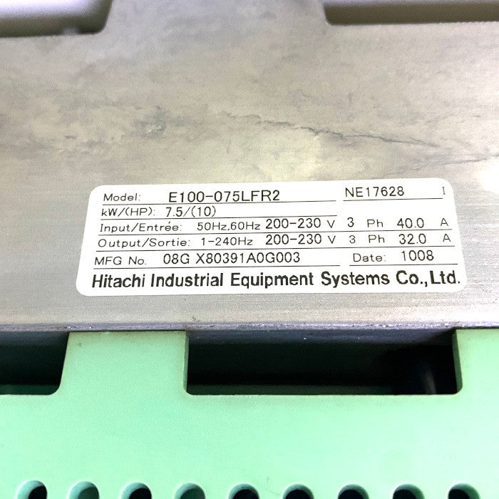 日立 インバーター E100-075LFR2