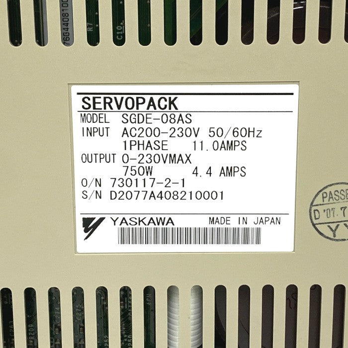 安川電機 サーボアンプ SGDE-08AS