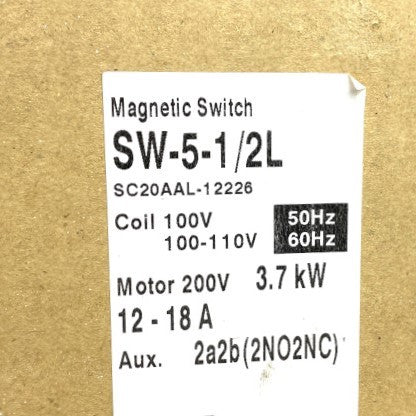 富士電機 電磁開閉器 SW-5-1/2L 3.7kW