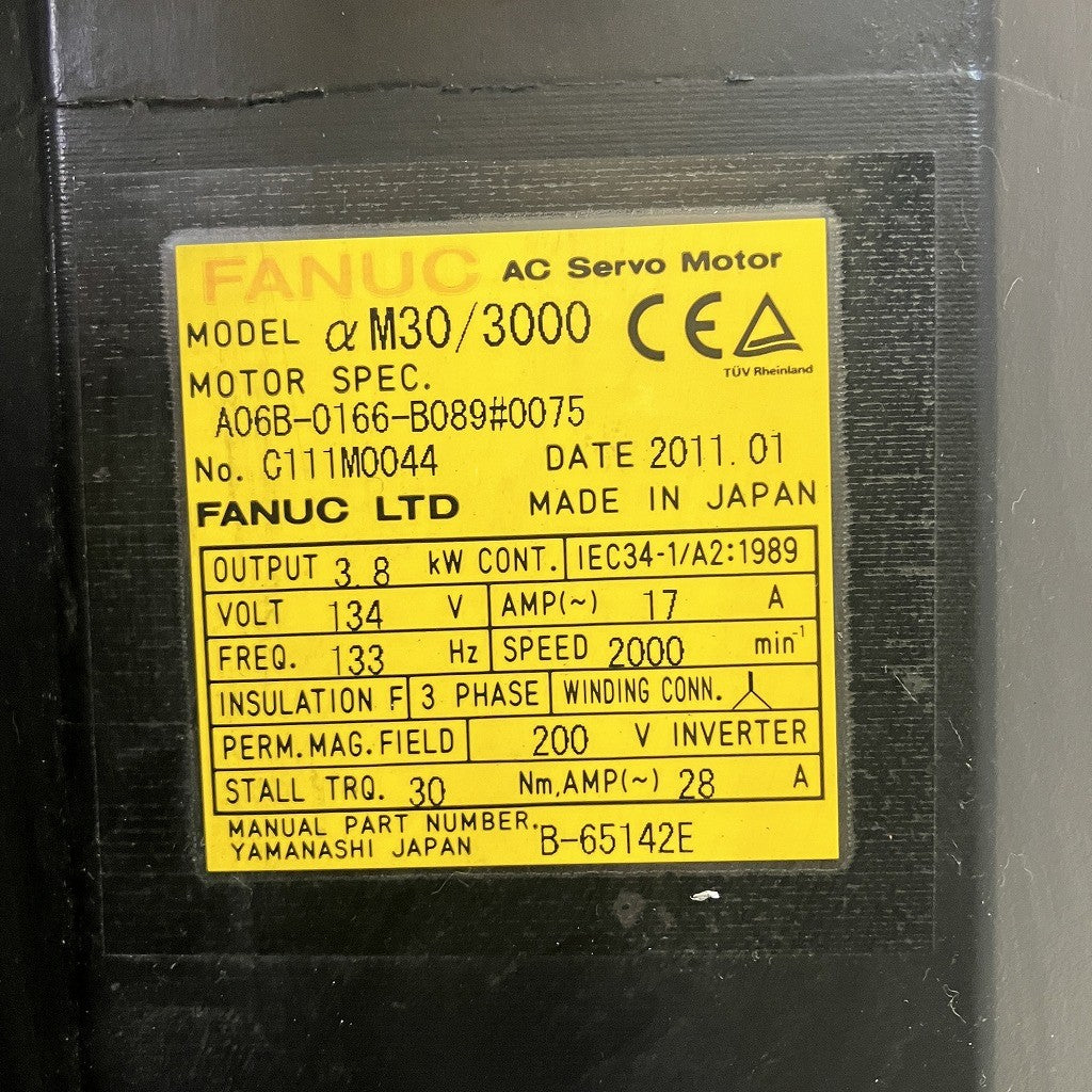 FANUC サーボモータ MODEL αM30/3000 A06B-0166 B089#0075
