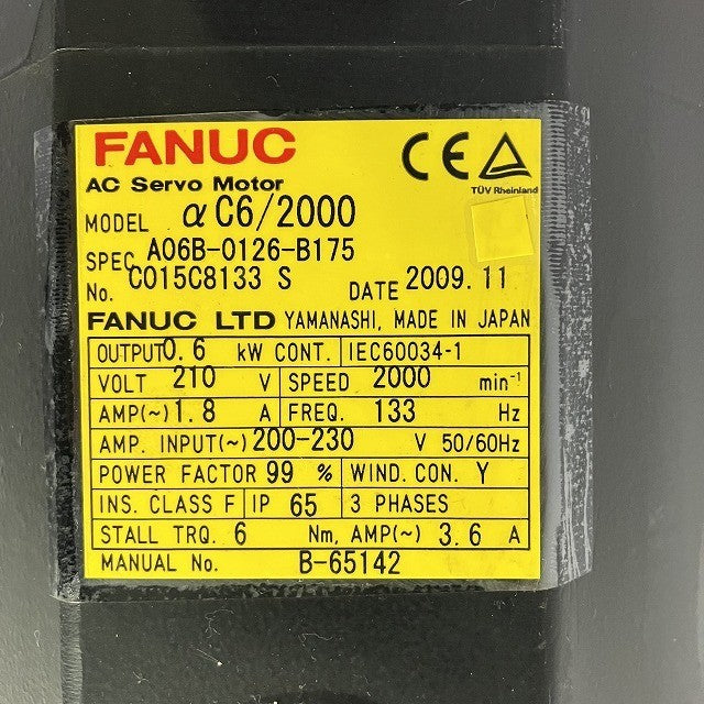 FANUC ファナック サーボモータ A06B-0126-B175