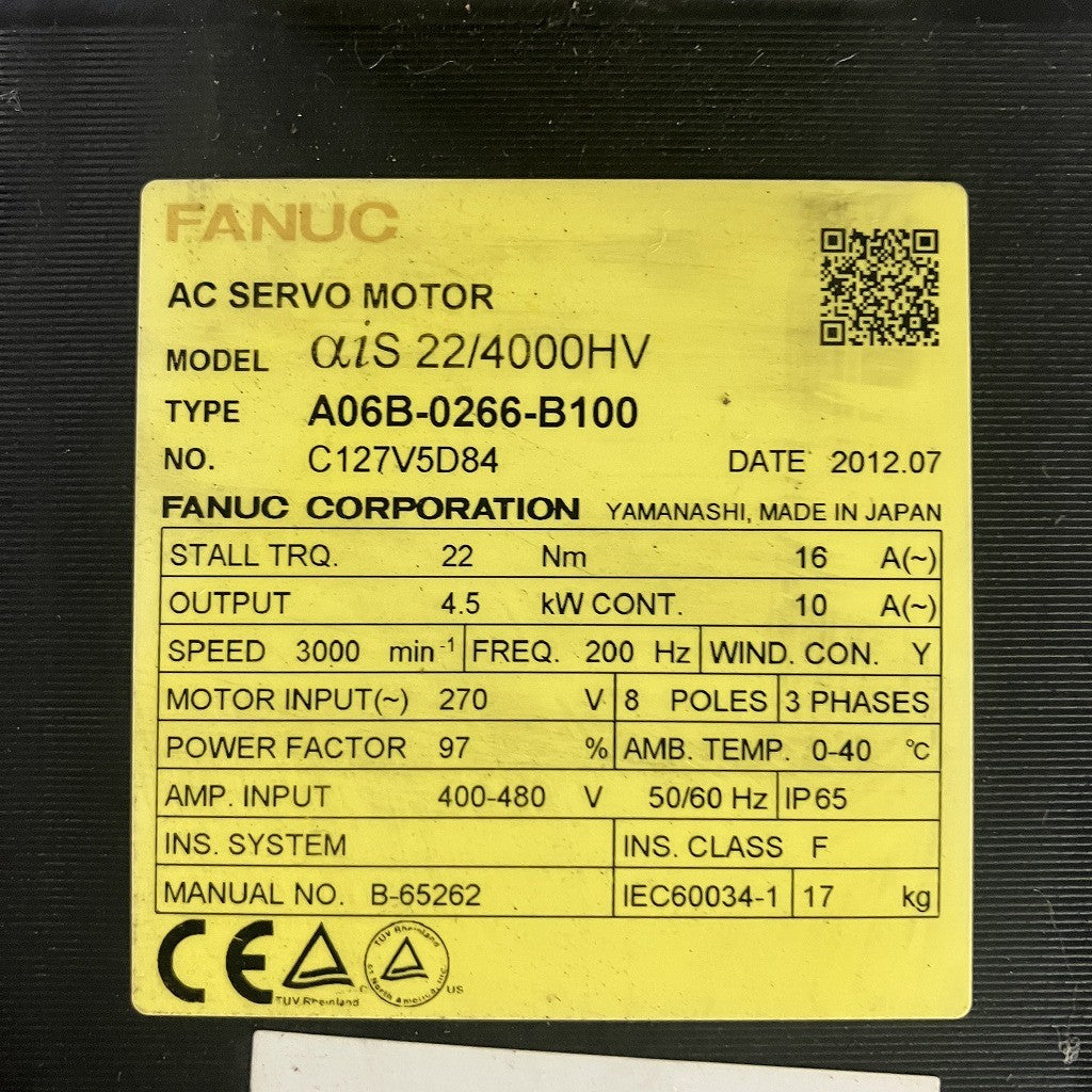 FANUC ファナック ACサーボモータ A06B-0266-B100