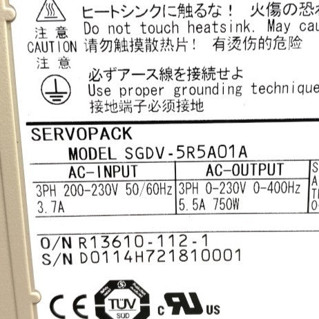 YASUKAWA パルス列指令形サーボパック SGDV-5R5A01A