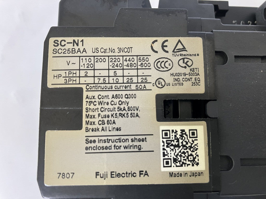富士電機 電磁接触器 コンタクタ マグネットスイッチ SC-N1 SC25BAA 2台セット