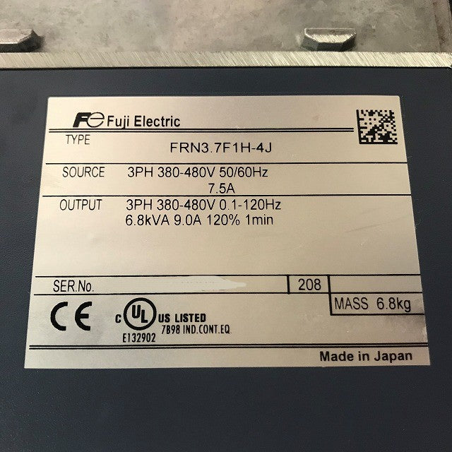富士電機 インバータ FRN3.7F1H-4J 400V 3.7KW