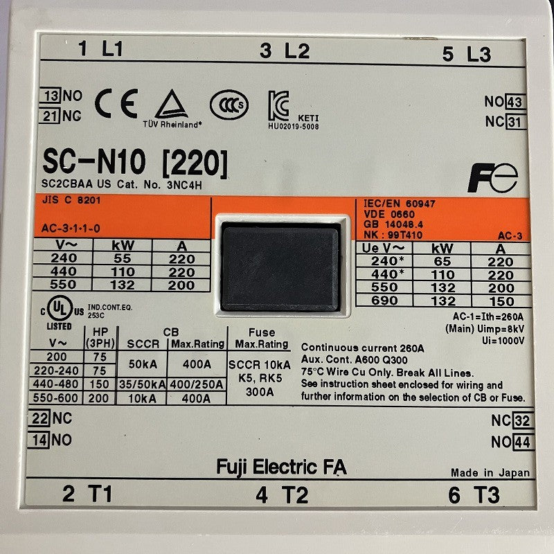 富士電機 電磁接触器リレー SC-N10RM AC100V