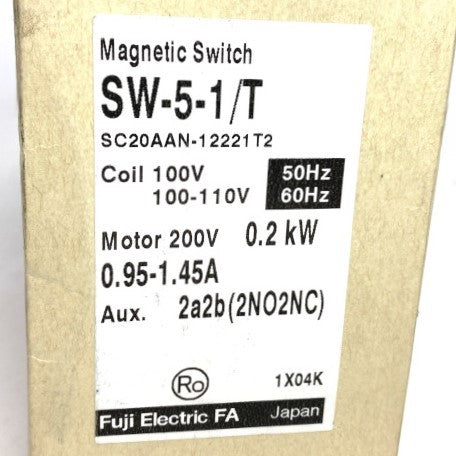 富士電機 電磁開閉器 SW-5-1/T 0.2kW