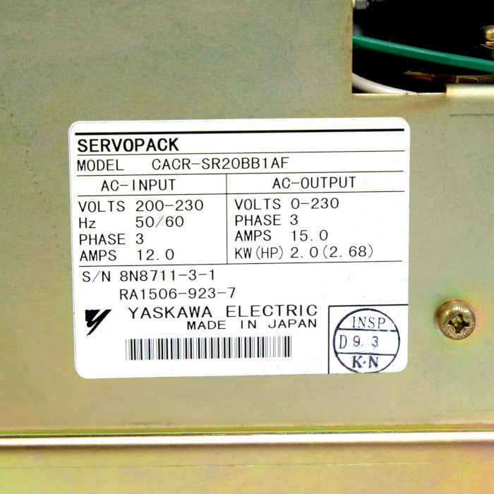 安川電機 サーボパック CACR-SR20BB1AF