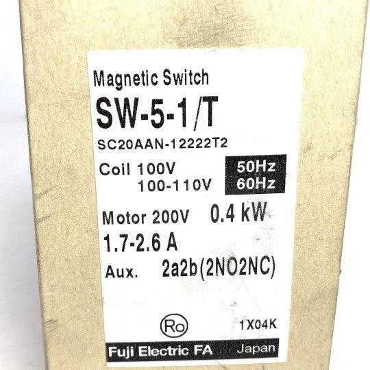 富士電機 電磁開閉器 SW-5-1/T 0.4kW