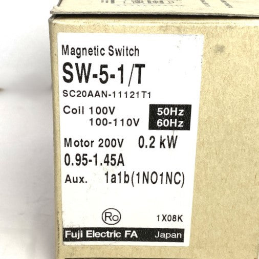 富士電機 電磁開閉器 SW-5-1/T 0.2kW 1a1b