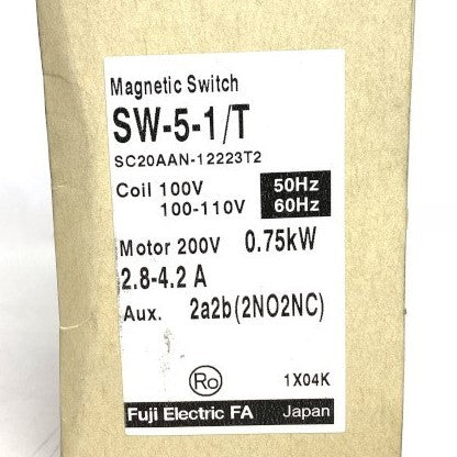 富士電機 電磁開閉器 SW-5-1/T 0.75kW