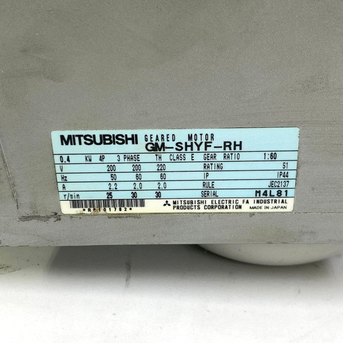 三菱電機 モーター付減速機 GM-SHYF-RH 1/60 0.4KW