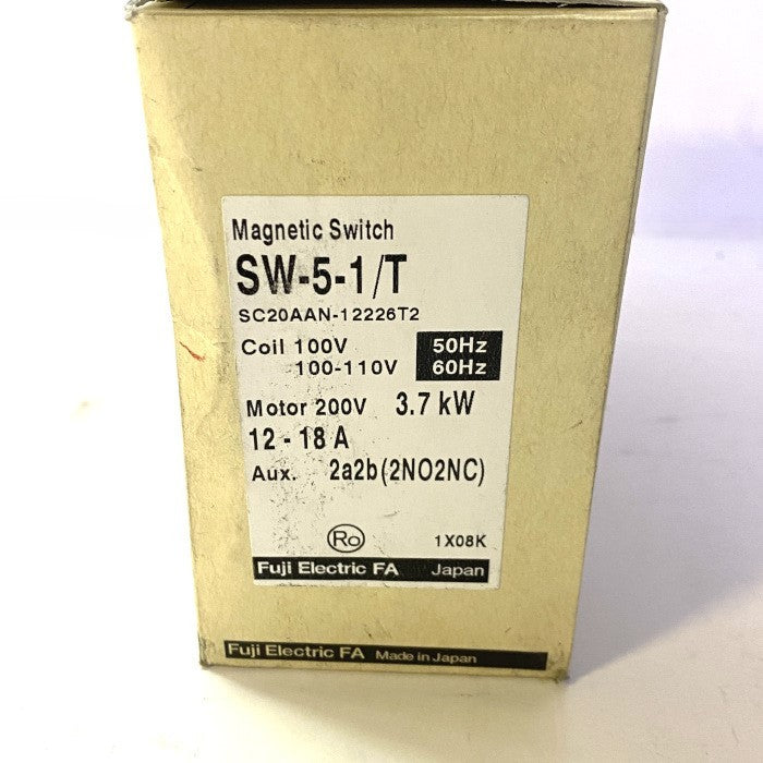 富士電機 電磁開閉器 SW-5-1/T 3.7kW