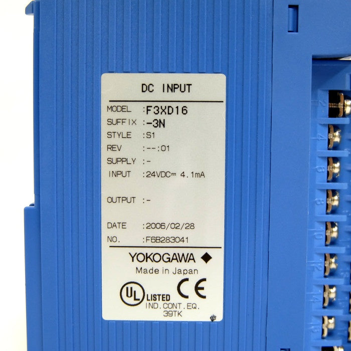 横河電機 プログラマブルコントローラ用入力モジュール F3XD16-3N