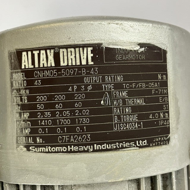 住友重機械工業 アルタックスNEOギヤモータ CNHM05-5097-B-43
