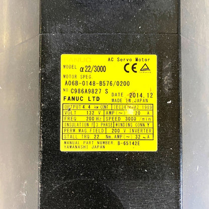 ファナック　ＡＣサーボモーター　A06B-0148-B576/0200