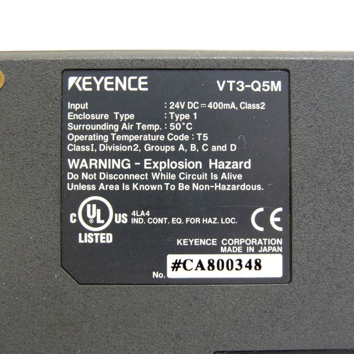 キーエンス　5型 QVGA STNモノクロ タッチパネル DC電源タイプ　VT3-Q5M