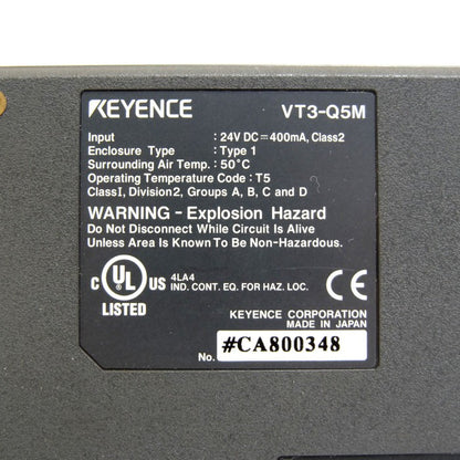 キーエンス　5型 QVGA STNモノクロ タッチパネル DC電源タイプ　VT3-Q5M