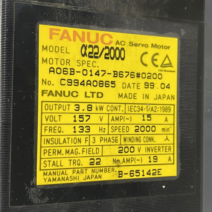 ファナック　ACサーボモーター　A06B-0147-B676#0200