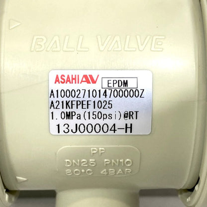 ASAHI AV　ボールバルブ21型α　A21KFPEF1025 TA2A-0402D-00 4N3S102K-W5-G31193