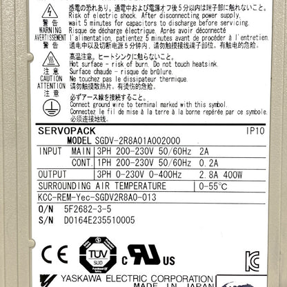 安川電機　サーボパック　　SGDV-2R8A01A002000