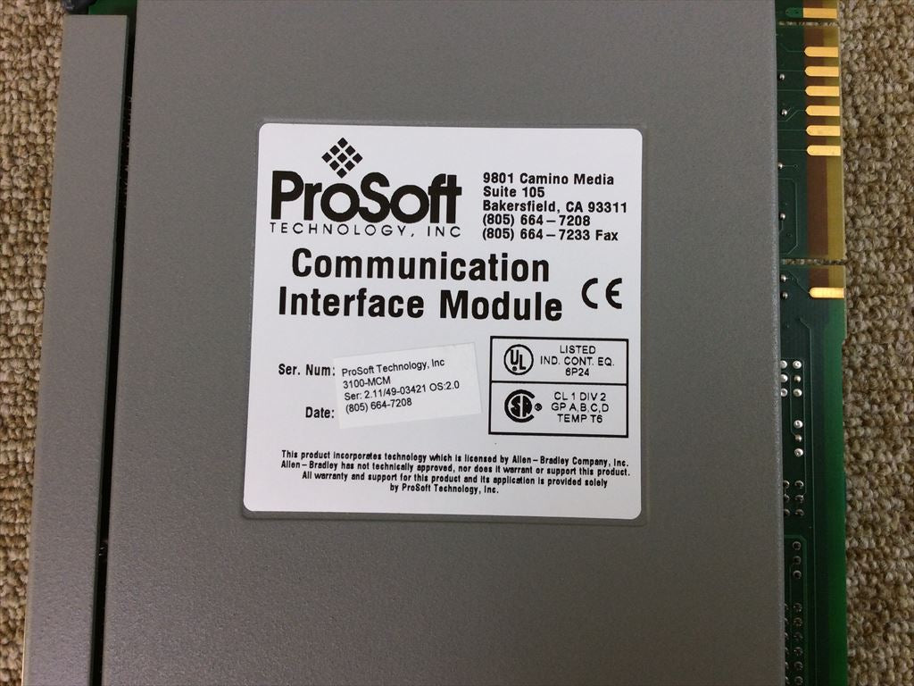 Prosoft　3100-MCM 通信インターフェイスモジュール