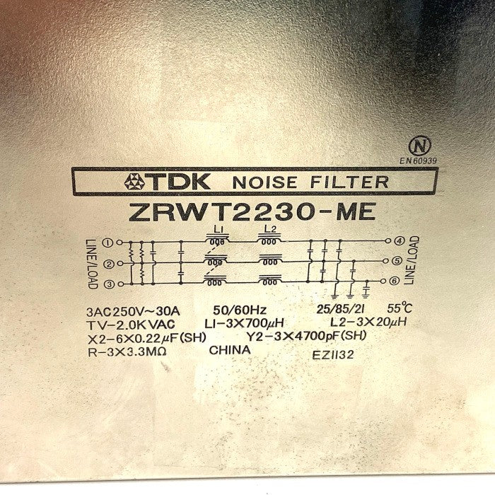TDK　三相用AC電源ラインEMCフィルタ　ZRWT2230-ME