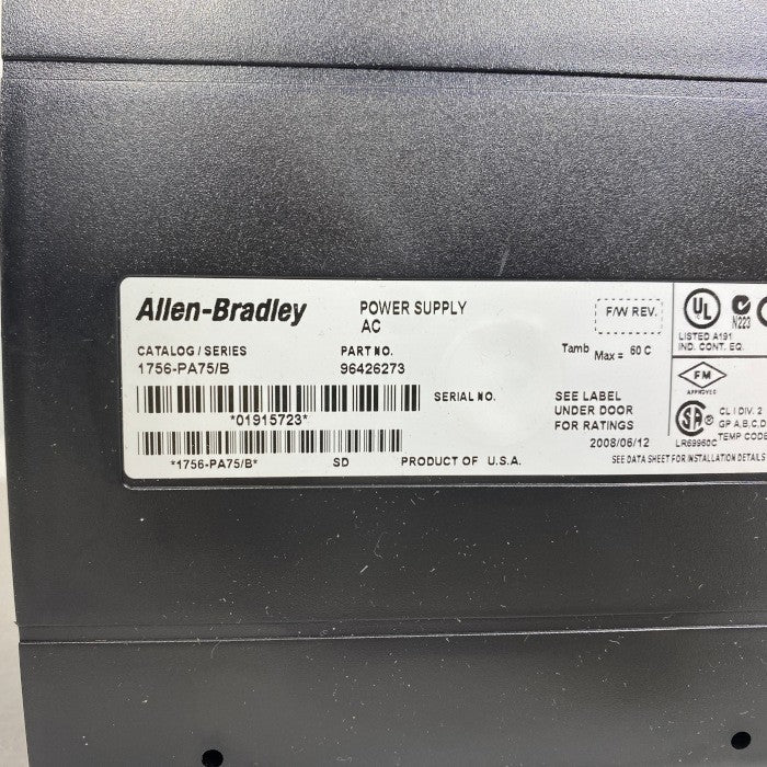 Allen-Bradley　パワーサプライ　1756-PA75/B