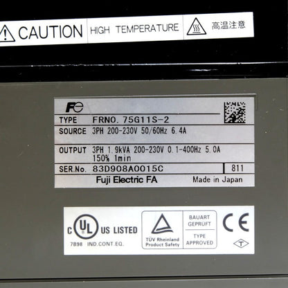 富士電機　インバーター　FRN0.75G11S-2