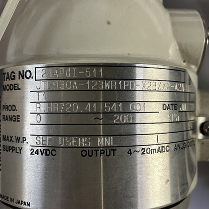 山武　電子式圧力発信器　JTE930A-123WR1PD-X2BXX2-A2A4A6T1　5m　#150　1/2B